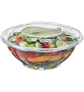 Jaluxing [24 oz. 50 Sets Clear Plastic Salad Bowls with Airtight Lids Disposable To Go Mixing Con...