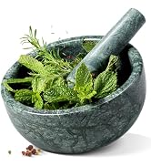 Koville Luxury Marble Mortar and Pestle Set, 7"-4cups Grinder Bowl for Guacamole, Salsa, Pill Cru...