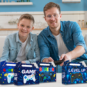 video game party treat boxes