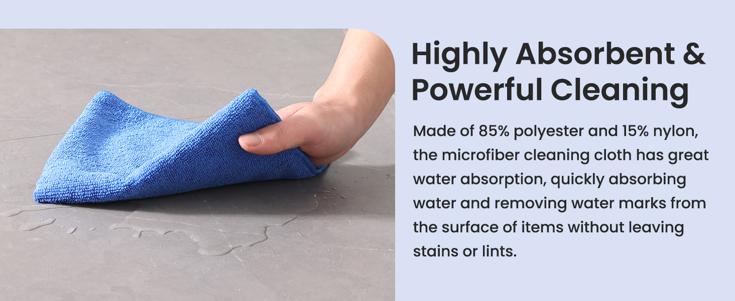 Microfiber Cleaning Cloth,12 Pack Cleaning Rag,Cleaning Towels with 3 Color Assorted 16"x16"