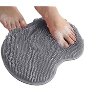 Shower Foot Scrubber Mat with Non-Slip Suction Cups, Shower Foot and Back Scrubber Massage Pad, S...