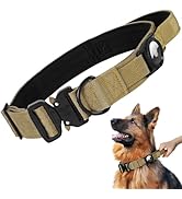 Jumpress Quality Airtag Dog Collar for Large Dogs, Heavy Duty Tactical Dog Collar with Airtag Hol...