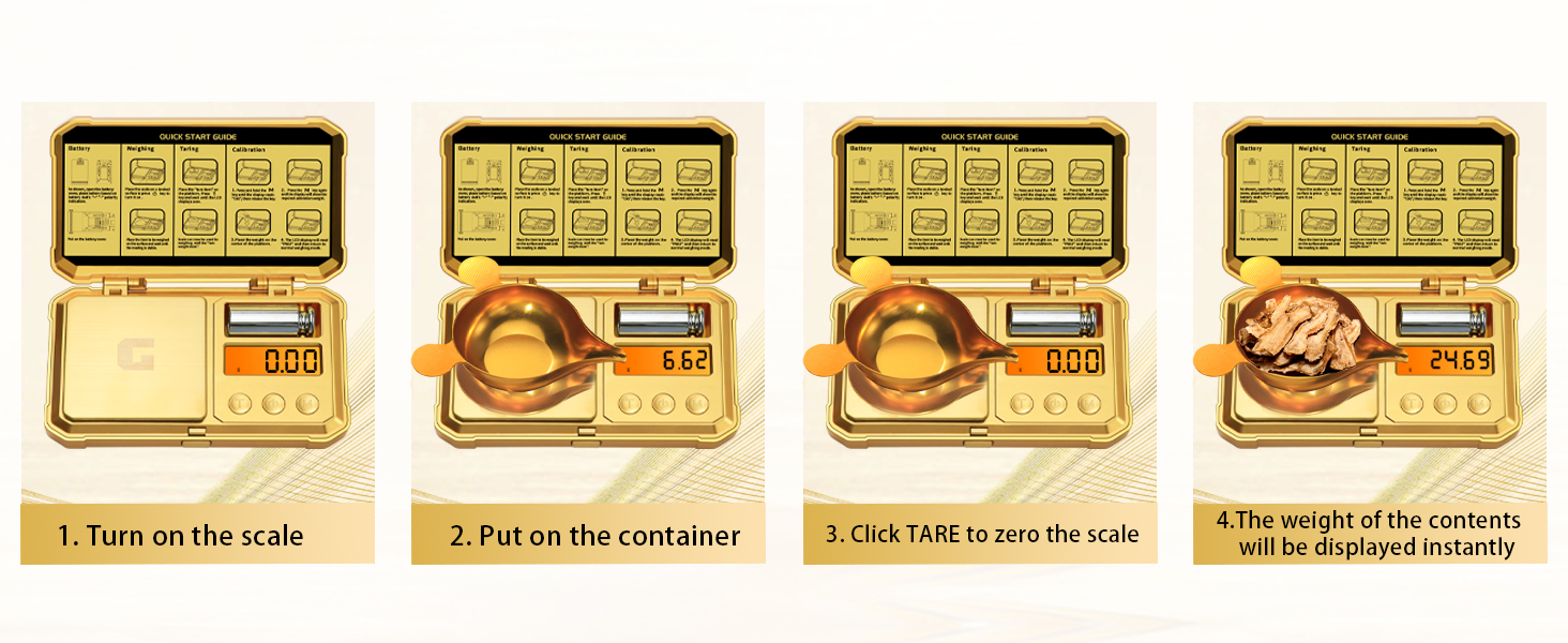 Digital scales with tare function