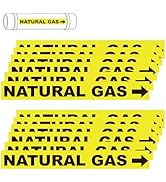 YEWROXY 12 Pack Natural Gas Pipe Labels With Arrows, Vinyl Stickers Natural Gas Pipe Marking Stic...