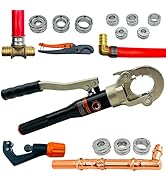 IBOSAD Hydraulic Copper Pipe Tube Fittings Crimping Tool with1/2,3/4,1" Dies for Copper Pipe and ...