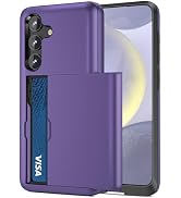 Jiunai for Samsung S24 Case with Card Holder 2024, Dual Layer Protective Shockproof Pocket Credit...