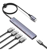 Aceele USB C Hub 10Gbps, USB 3.2 Hub with 4 USB-A 3.2 Ports, USB-C Multiport Adapter with 3.3ft E...