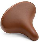Bikeroo Wide Cruiser Saddle - Comfort Seat Fits Indoor & Outdoor Bicycles - Steel Spring & Elasto...