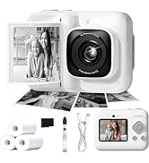 ETIKEZ Kids Camera, 1080P Instant Digital Print Camera for Kids, Christmas Birthday Gifts for 4 5...