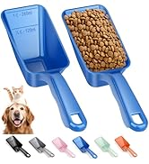 2-Pack Dog Food Scoop 1 Cup, Plastic Pet Food Measuring Scoop With Measuring Lines (1/2 & 1 Cup M...