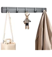 INCREWAY 1PC Sliding Hangers with 5 Hooks, Wall Mounted Coat Rack,Self-Adhesive for Hanging Coats...