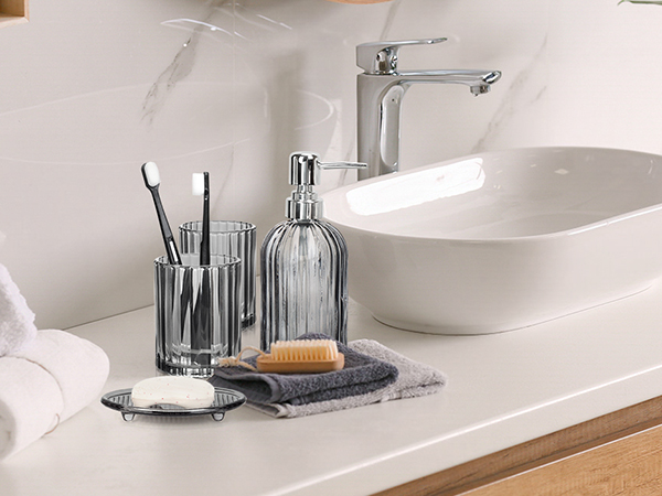 4PCS Decent Glass Bathroom Accessories Set
