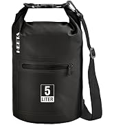 HEETA Waterproof Dry Bag with Front Zippered Pocket for Women Men, 5L/10L/20L/30L/40L Roll Top Li...