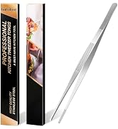 Gutsdoor Kitchen Tweezers Stainless Steel food Tongs for Cooking Tongs with Precision Serrated Ti...