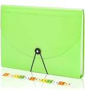 Accordian File Organizer 13 Pocket Expanding File Folder with Labels, A4 Letter Size Paper Docume...