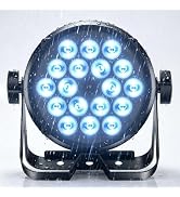 SHEHDS Par Lights IP65 Waterproof Outdoor LED 18x12W RGBWA+UV Colors Uplights Wash/Strobe Stage L...