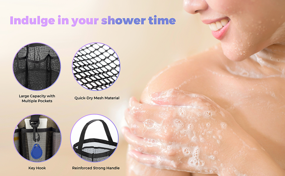 Mesh Shower Caddy Portable for College Dorm Room Essentials