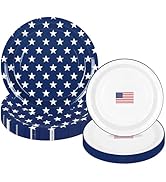 JarThenaAMCS 50Pcs 250th Anniversary Paper Plates Star 4th of July American Flag Disposable Plate...