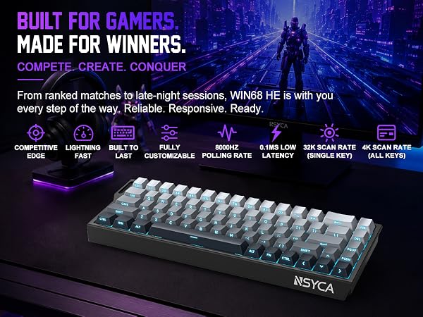 8000Hz polling rate mechanical keyboard with zero latency for competitive gaming keyboard
