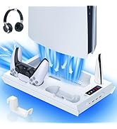 Paobas Cooling Station for PS5 with Dual Controller Charging Station, Stand for PS5 Slim Console,...