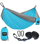 Kootek Camping Hammock, Portable Hammocks with Tree Straps & Attached Carry Bag, Camping Essentia...