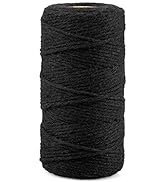 jijAcraft Black Natural Cotton Bakers Twine,328 Feet Black Twine String,2mm Black Cotton Twine Ma...