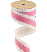MEEDEE Christmas 2.5 Inch Felt Ribbon 10 Yards Wired Gift Wrap Ribbon White Felt with Pink Velvet...