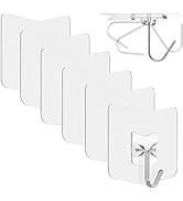 nabreeli Adhesive Hooks for Hanging 6 Pack, 33 lbs Heavy Duty Wall Hooks 304 Stainless Steel Self...