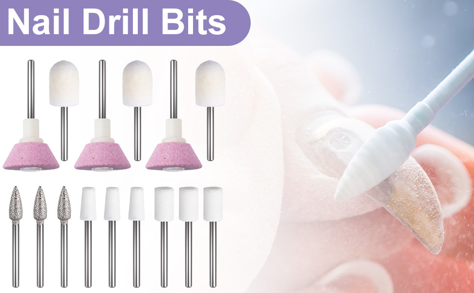 ANCIRS 15 Pcs 3/32 Inch Nail File Replacement Head Refills Set