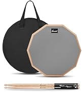 Sovvid 12 Inches Drum Pad and 5A Drum Sticks, Double Sided Snare Drum Practice Pad for Drummers, ...