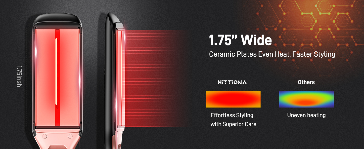hair straightener anti frizz negative ions flat iron for long thick hair women shiny silky