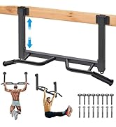 Kipika 32" Ceiling Mounted Pull Up Bar - Heavy Duty, Highly Adjustable, Multifunctional Chin Up B...