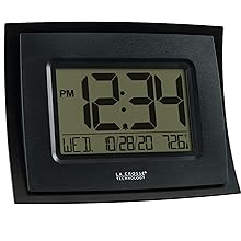 lacrosse, la crosse, WT-8002U-B, digital clock, temperature, calendar, time, alarm