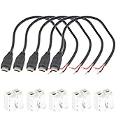 ELNONE 1Pack(5pcs) Micro USB Cable 2 Wire USB Pigtail Cable Micro USB Male to Open-end Cable 30cm...