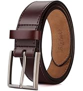 Bighake Minimalist Mens Belt, Full Grain Leather Belts for Men, 1.3