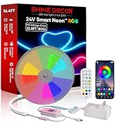 Shine Decor 24V Neon Rope Lights, RGB Smart Neon Light Rope with APP Control & Music Sync, 16.4FT...
