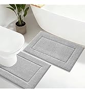 IM HOME Bathroom Rugs Set 2 Pieces, Ultra Soft Thick Plush Fluffy Microfiber Absorbent Bath Mat, ...