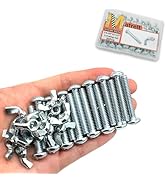 Matrelt 30Pack 1/4"-20 x1-1/2 Screw Bolts and Wing Nut Kit 15pcs Machine Screws with Round Head P...