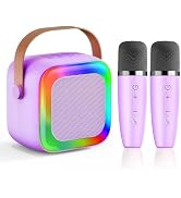 SECULEAD Mini Karaoke Machine for Kids Teen Adults, Kids Karaoke Machine with 2 Wireless Micropho...