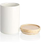 SWEEJAR Kitchen Canisters Ceramic Food Storage Jar, Stackable Containers with Airtight Seal Woode...