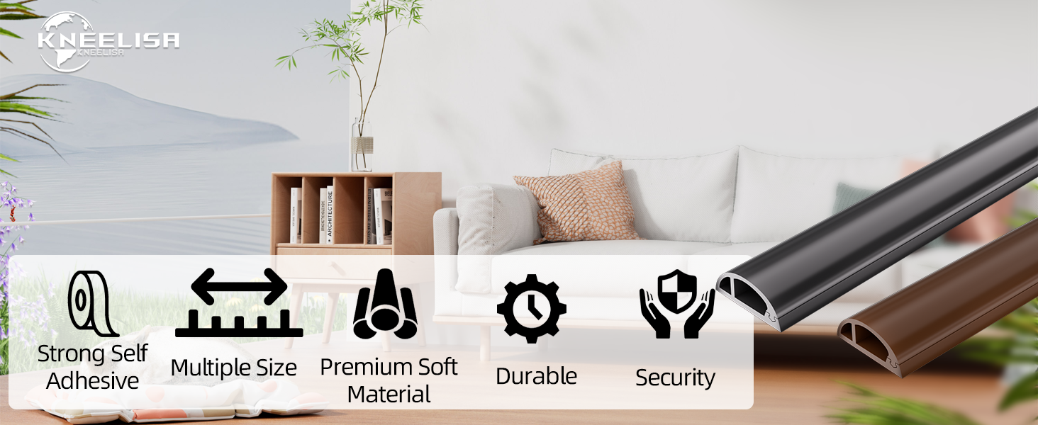 Kneelisa Floor Cord Cover Cable Protector