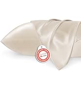 Bedsure Satin Pillowcases, Similar to Silk Pillow Cases Queen Size Set of 2, Cooling Pillow Case ...