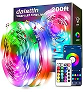 dalattin Led Lights for Bedroom 200ft, Smart Led Strip Lights with App Control Remote, RGB LED Li...