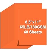 Cardstock 8.5 X 11, 40 Sheets Pumpkin Orange Card Stock, 65lb/ 180gsm Copy Paper, Cardstock Print...