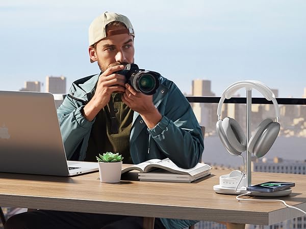 headphone stand with wireless charger