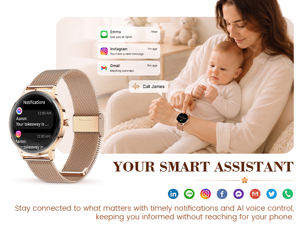Stay connected to what matters with timely notifications and Al voice control.