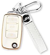 MILD EAST for VW Car Key Fob Cover with Keychain, Soft TPU Car Key Case Shell for Volkswagen Beet...