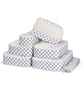 Narwey 7 Set Checkered Packing Cubes for Travel Carry on Suitcase Luggage Organizer Bags for Kids...