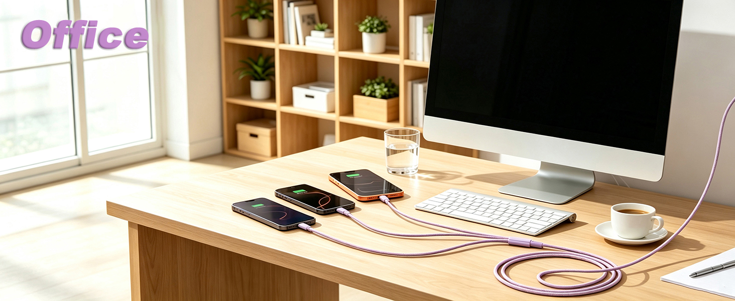 cable 2 pack for apple multi charging cable 4ft charger cord type micro usb purple charger