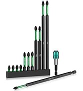 Hitscrews PH2 Phillips Screwdriver Bit Set – 12 Pack Mixed Length Phillips Impact Driver Bits wit...